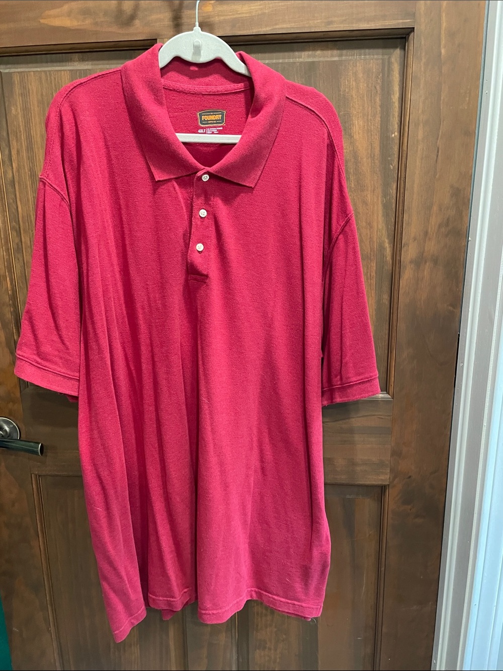 The Foundry Supply Co. Men's Raspberry Red Polo Shirt